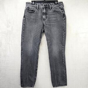 Levi's 541 Black Jeans Men's 33x29 Athletic Taper Fit Stretch Whiskers Grunge